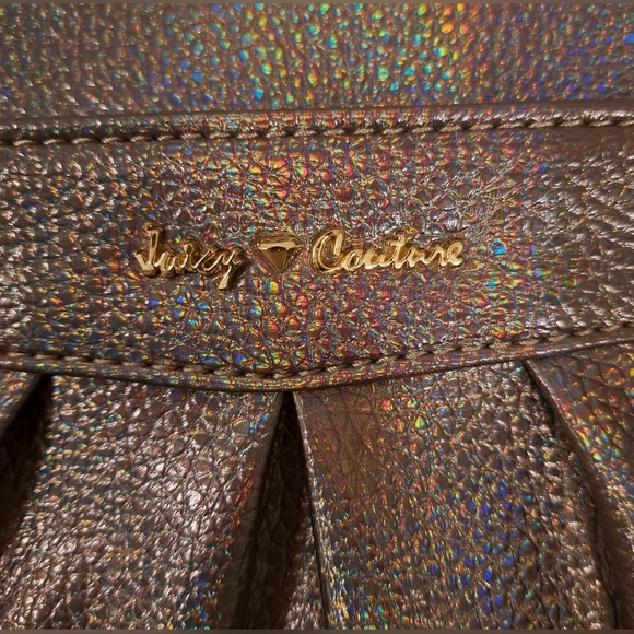NWT Y2K Juicy Couture Rainbow Metallic Large 2 Pocket Wristlet Clutch Purse Bag - Picture 9 of 10